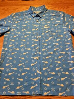 Retro Rifle Shirt Size XL, Blue